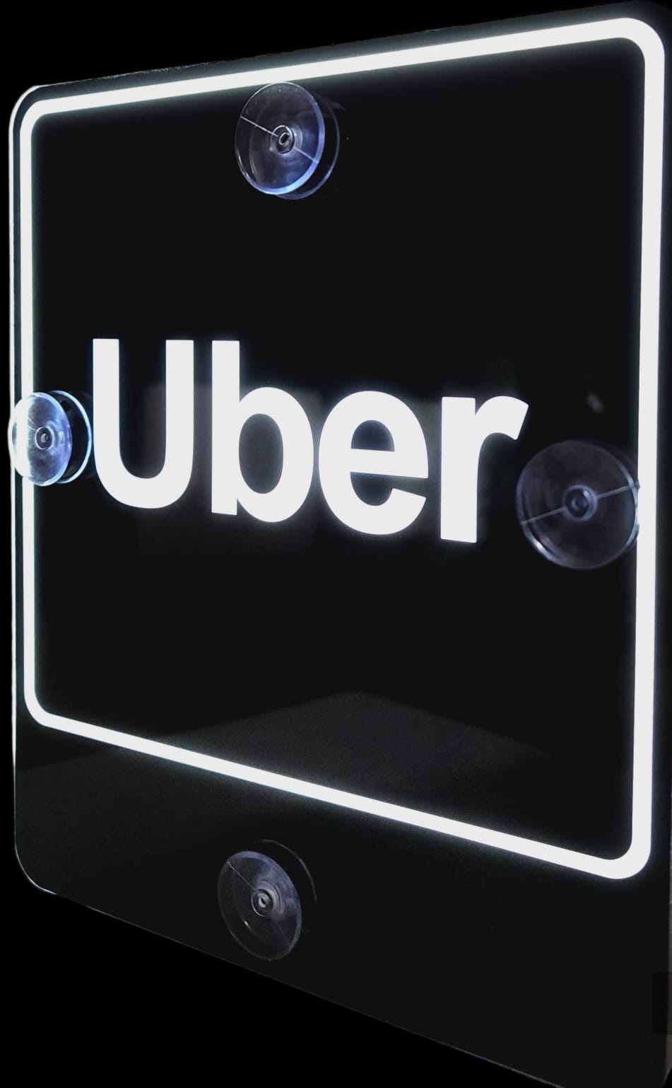 Rideshare LED Sign - Bright LED Lights - Wireless - Removable - USB Rechargeable Lithium Ion Battery