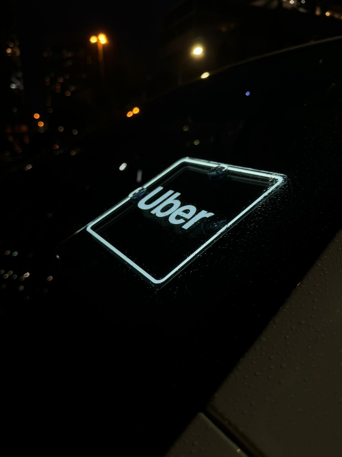 Rideshare LED Sign - Bright LED Lights - Wireless - Removable - USB Rechargeable Lithium Ion Battery